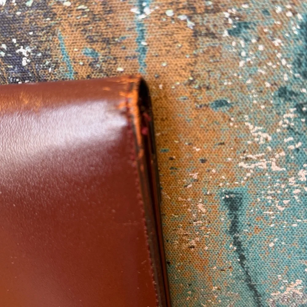 St. Thomas Vintage 1960’s Burgundy Cowhide Leather Envelope Wallet Clutch‎ (EUC)